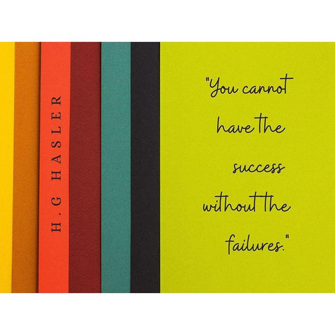 H.G Hasler Quote: Success without Failures White Modern Wood Framed Art Print by ArtsyQuotes