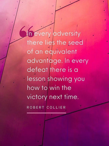 Robert Collier Quote: Every Adversity White Modern Wood Framed Art Print with Double Matting by ArtsyQuotes