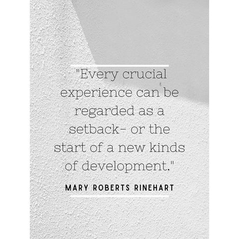 Mary Roberts Rinehart Quote: Every Crucial Experience Black Modern Wood Framed Art Print with Double Matting by ArtsyQuotes