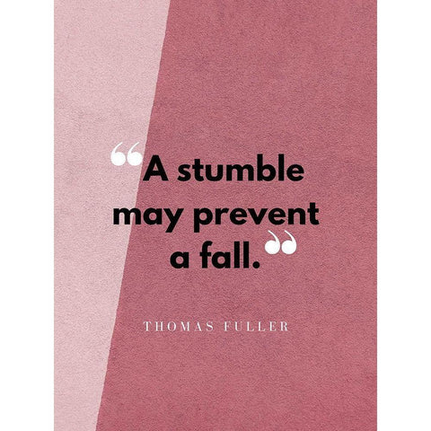 Thomas Fuller Quote: A Stumble Gold Ornate Wood Framed Art Print with Double Matting by ArtsyQuotes