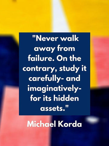 Michael Korda Quote: Never Walk Away Black Ornate Wood Framed Art Print with Double Matting by ArtsyQuotes