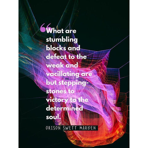 Orison Swett Marden Quote: Stumbling Blocks Black Modern Wood Framed Art Print by ArtsyQuotes