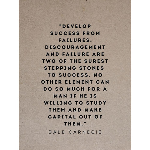 Dale Carnegie Quote: Develop Success Black Modern Wood Framed Art Print with Double Matting by ArtsyQuotes