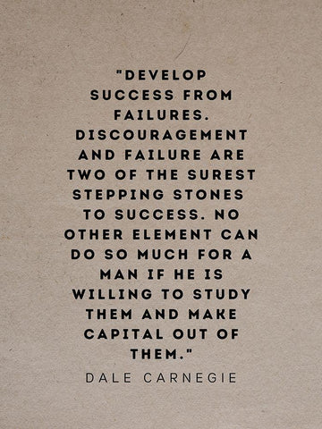 Dale Carnegie Quote: Develop Success Black Ornate Wood Framed Art Print with Double Matting by ArtsyQuotes