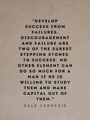 Dale Carnegie Quote: Develop Success White Modern Wood Framed Art Print with Double Matting by ArtsyQuotes