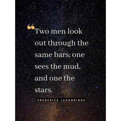 Frederick Langbridge Quote: The Stars Black Modern Wood Framed Art Print with Double Matting by ArtsyQuotes