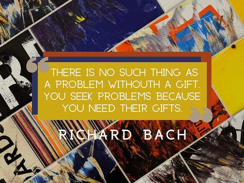 Richard Bach Quote: Gifts White Modern Wood Framed Art Print with Double Matting by ArtsyQuotes