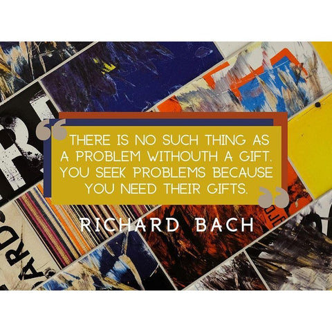 Richard Bach Quote: Gifts Gold Ornate Wood Framed Art Print with Double Matting by ArtsyQuotes