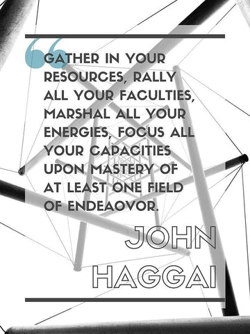 John Haggai Quote: Rally All Your Faculties White Modern Wood Framed Art Print with Double Matting by ArtsyQuotes