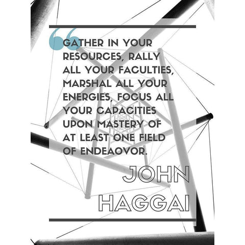 John Haggai Quote: Rally All Your Faculties White Modern Wood Framed Art Print by ArtsyQuotes