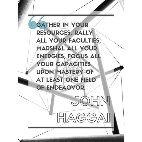 John Haggai Quote: Rally All Your Faculties Black Modern Wood Framed Art Print by ArtsyQuotes