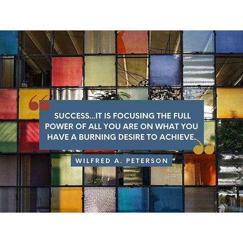 Wilfred A. Peterson Quote: Success White Modern Wood Framed Art Print by ArtsyQuotes