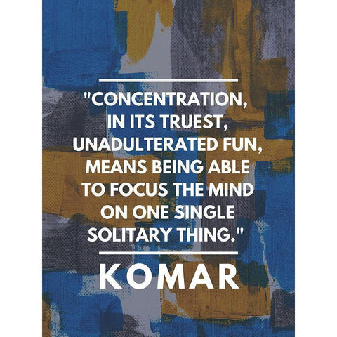 Komar Quote: Concentration White Modern Wood Framed Art Print by ArtsyQuotes