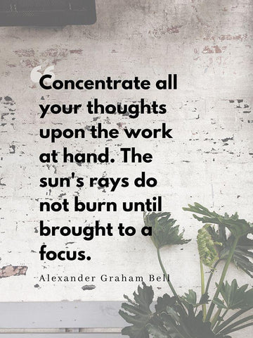 Alexander Graham Bell Quote: Focus White Modern Wood Framed Art Print with Double Matting by ArtsyQuotes