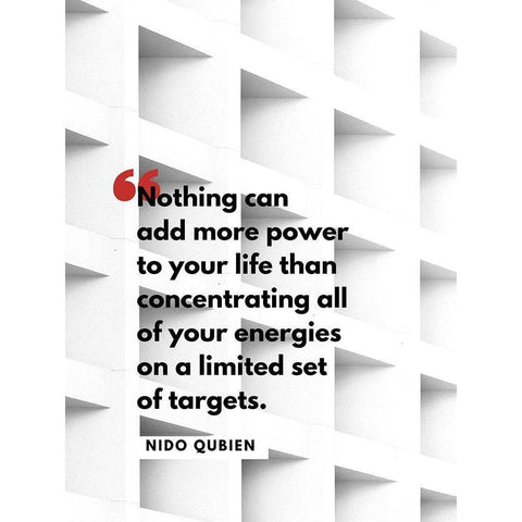 Nido Qubein Quote: Limited Set of Targets White Modern Wood Framed Art Print by ArtsyQuotes