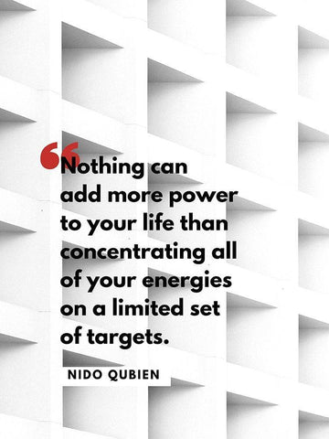 Nido Qubein Quote: Limited Set of Targets White Modern Wood Framed Art Print with Double Matting by ArtsyQuotes