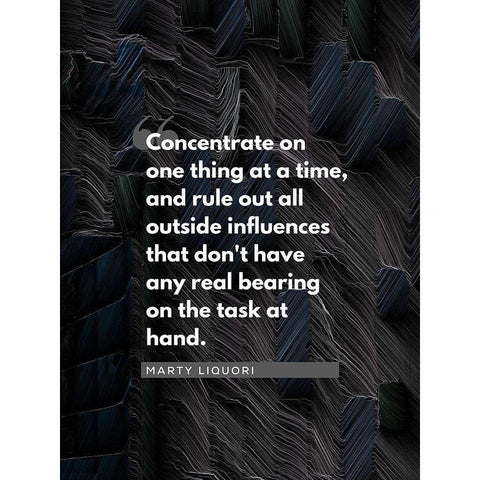 Marty Liquori Quote: Concentrate Black Modern Wood Framed Art Print with Double Matting by ArtsyQuotes