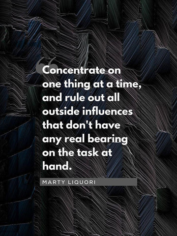 Marty Liquori Quote: Concentrate Black Ornate Wood Framed Art Print with Double Matting by ArtsyQuotes