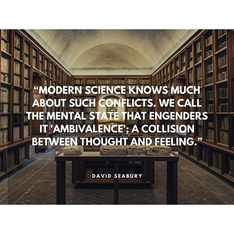 David Seabury Quote: Modern Science Black Modern Wood Framed Art Print with Double Matting by ArtsyQuotes