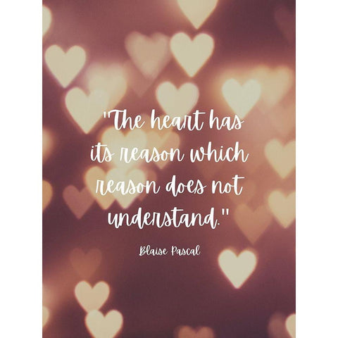 Blaise Pascal Quote: The Heart has Reasons Black Modern Wood Framed Art Print with Double Matting by ArtsyQuotes