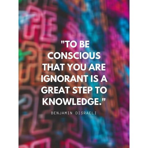 Benjamin Disraeli Quote: To be Conscious Black Modern Wood Framed Art Print by ArtsyQuotes