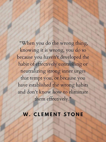 W. Clement Stone Quote: Wrong Thing Black Ornate Wood Framed Art Print with Double Matting by ArtsyQuotes