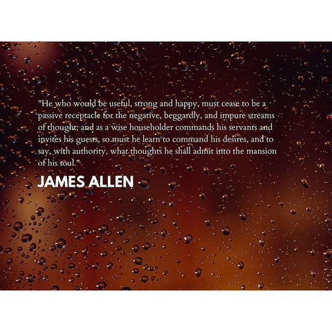 James Allen Quote: Strong and Happy White Modern Wood Framed Art Print by ArtsyQuotes