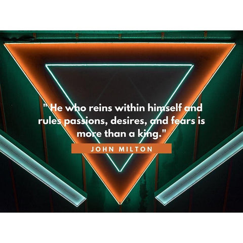 John Milton Quote: Passions, Desires, and Fears Black Modern Wood Framed Art Print by ArtsyQuotes