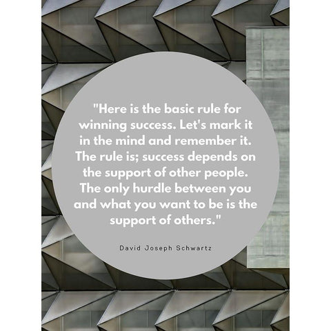 David Joseph Schwartz Quote: Winning Success White Modern Wood Framed Art Print by ArtsyQuotes