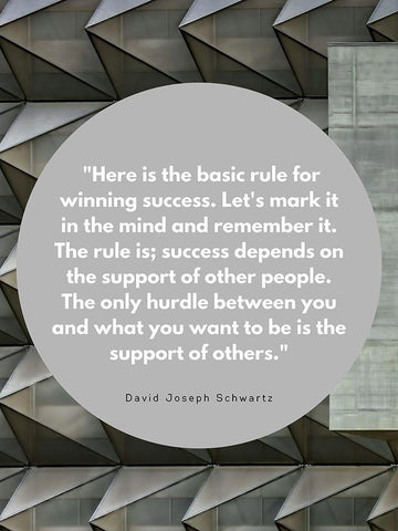 David Joseph Schwartz Quote: Winning Success White Modern Wood Framed Art Print with Double Matting by ArtsyQuotes