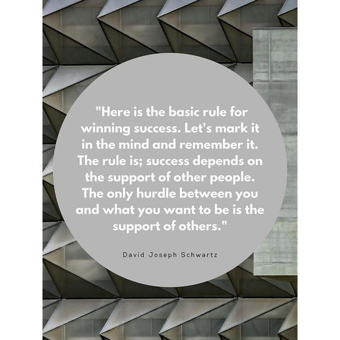 David Joseph Schwartz Quote: Winning Success Gold Ornate Wood Framed Art Print with Double Matting by ArtsyQuotes