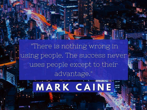 Mark Caine Quote: Success White Modern Wood Framed Art Print with Double Matting by ArtsyQuotes