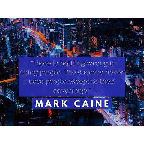 Mark Caine Quote: Success White Modern Wood Framed Art Print by ArtsyQuotes