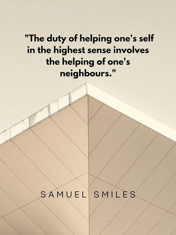 Samuel Smiles Quote: Duty of Helping Black Ornate Wood Framed Art Print with Double Matting by ArtsyQuotes