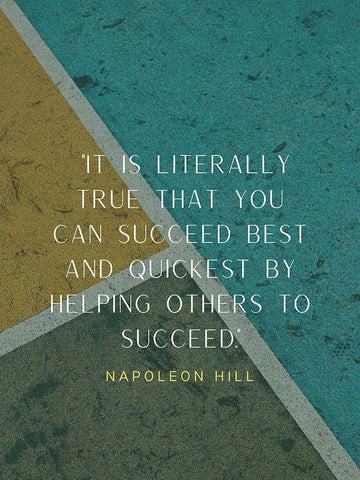 Napoleon Hill Quote: Helping Others Black Ornate Wood Framed Art Print with Double Matting by ArtsyQuotes