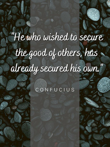 Confucius Quote: The Good of Others White Modern Wood Framed Art Print with Double Matting by ArtsyQuotes