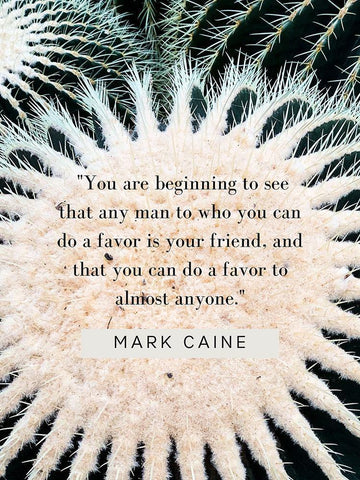 Mark Caine Quote: Favor is Your Friend Black Ornate Wood Framed Art Print with Double Matting by ArtsyQuotes