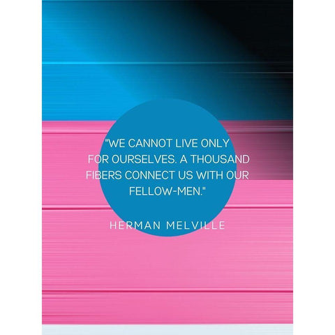 Herman Melville Quote: Thousand Fibers Black Modern Wood Framed Art Print by ArtsyQuotes