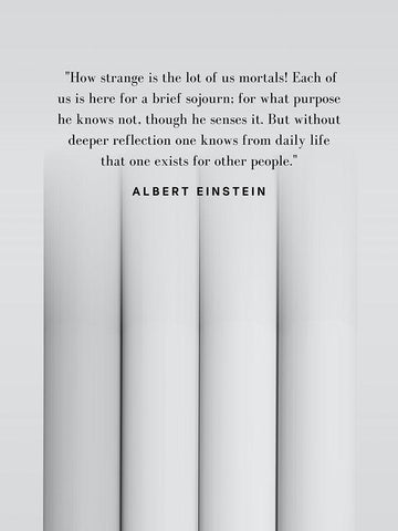 Albert Einstein Quote: Purpose Black Ornate Wood Framed Art Print with Double Matting by ArtsyQuotes