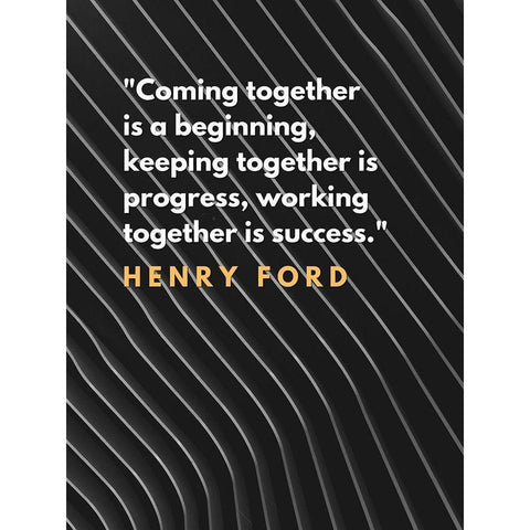 Henry Ford Quote: Coming Together Gold Ornate Wood Framed Art Print with Double Matting by ArtsyQuotes