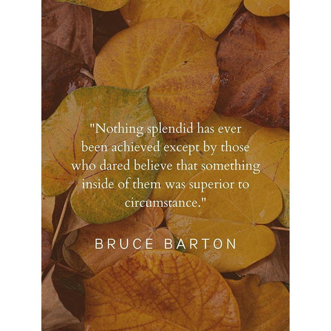 Bruce Barton Quote: Nothing Splendid Black Modern Wood Framed Art Print with Double Matting by ArtsyQuotes