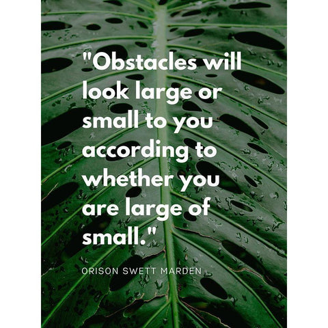 Orison Swett Marden Quote: Obstacles Black Modern Wood Framed Art Print by ArtsyQuotes