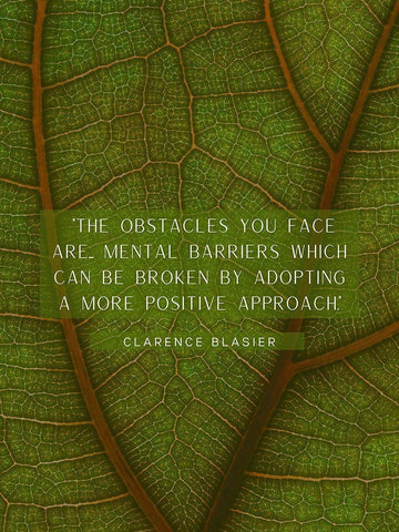 Clarence Blasier Quote: Obstacles White Modern Wood Framed Art Print with Double Matting by ArtsyQuotes