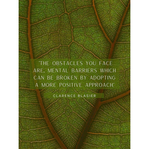 Clarence Blasier Quote: Obstacles White Modern Wood Framed Art Print by ArtsyQuotes