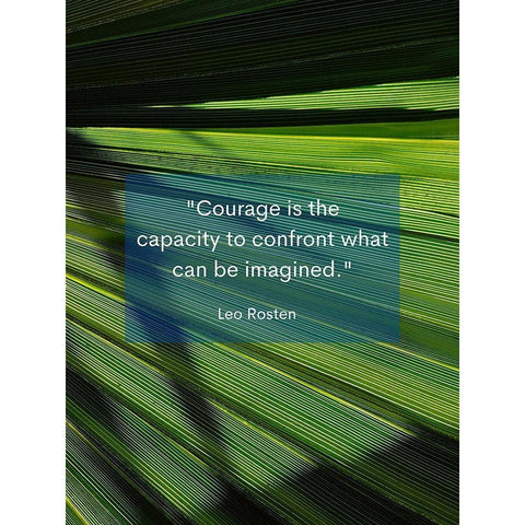 Leo Rosten Quote: Courage is the Capacity White Modern Wood Framed Art Print by ArtsyQuotes