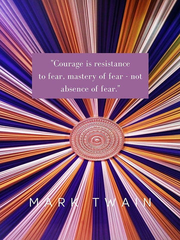 Mark Twain Quote: Courage White Modern Wood Framed Art Print with Double Matting by ArtsyQuotes