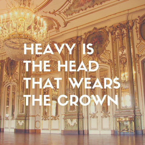 Artsy Quotes Quote: Heavy is the Head Black Ornate Wood Framed Art Print with Double Matting by ArtsyQuotes