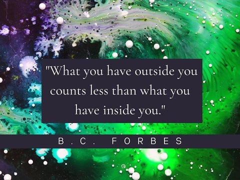 B.C.Forbes Quote: Inside You White Modern Wood Framed Art Print with Double Matting by ArtsyQuotes