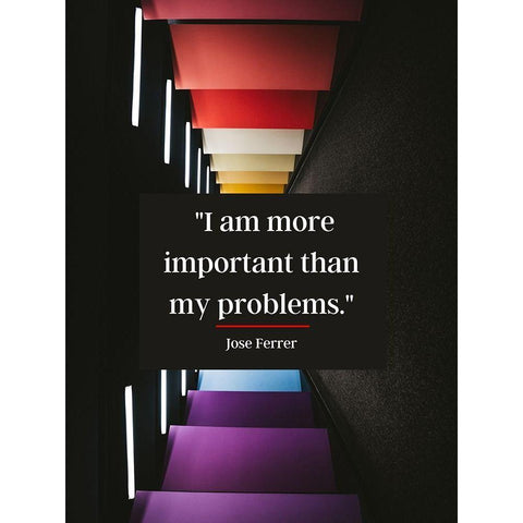 Jose Ferrer Quote: My Problems Black Modern Wood Framed Art Print with Double Matting by ArtsyQuotes