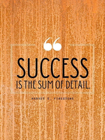 Harvey S. Firestone Quote: Success Black Ornate Wood Framed Art Print with Double Matting by ArtsyQuotes